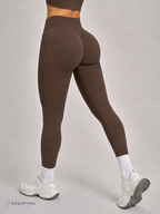 Sculptiva Seamless Tummy Control Leggings in Brown - high waist butt lifting design